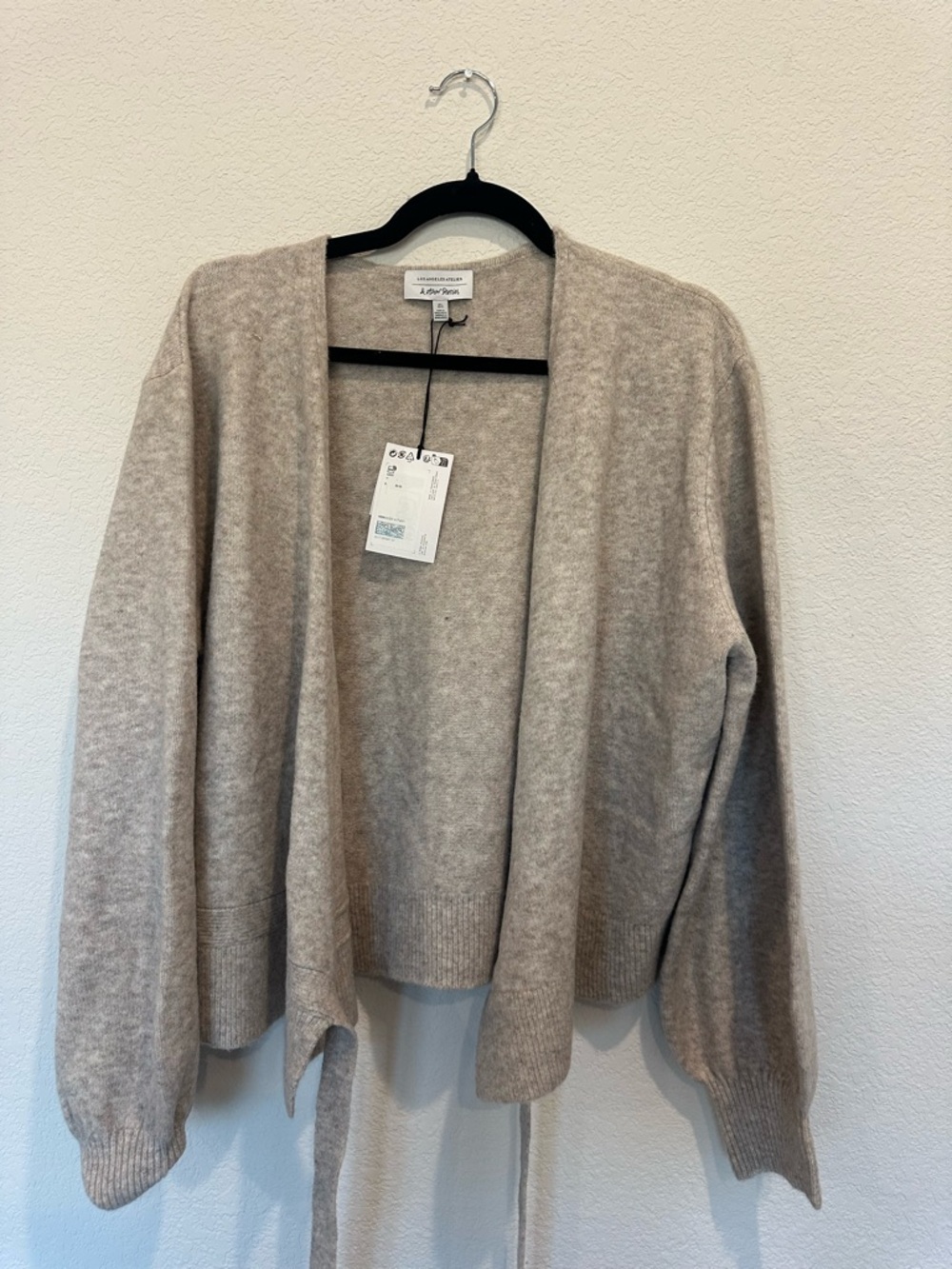 & Other Stories Light Beige Open-Front Cardigan